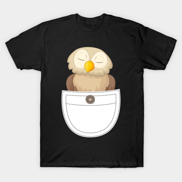 Owl In Pocket T-Shirt by walzealex